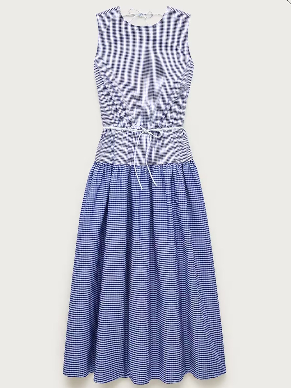 NWT J Crew Open-back Dress in Mixed Gingham Print